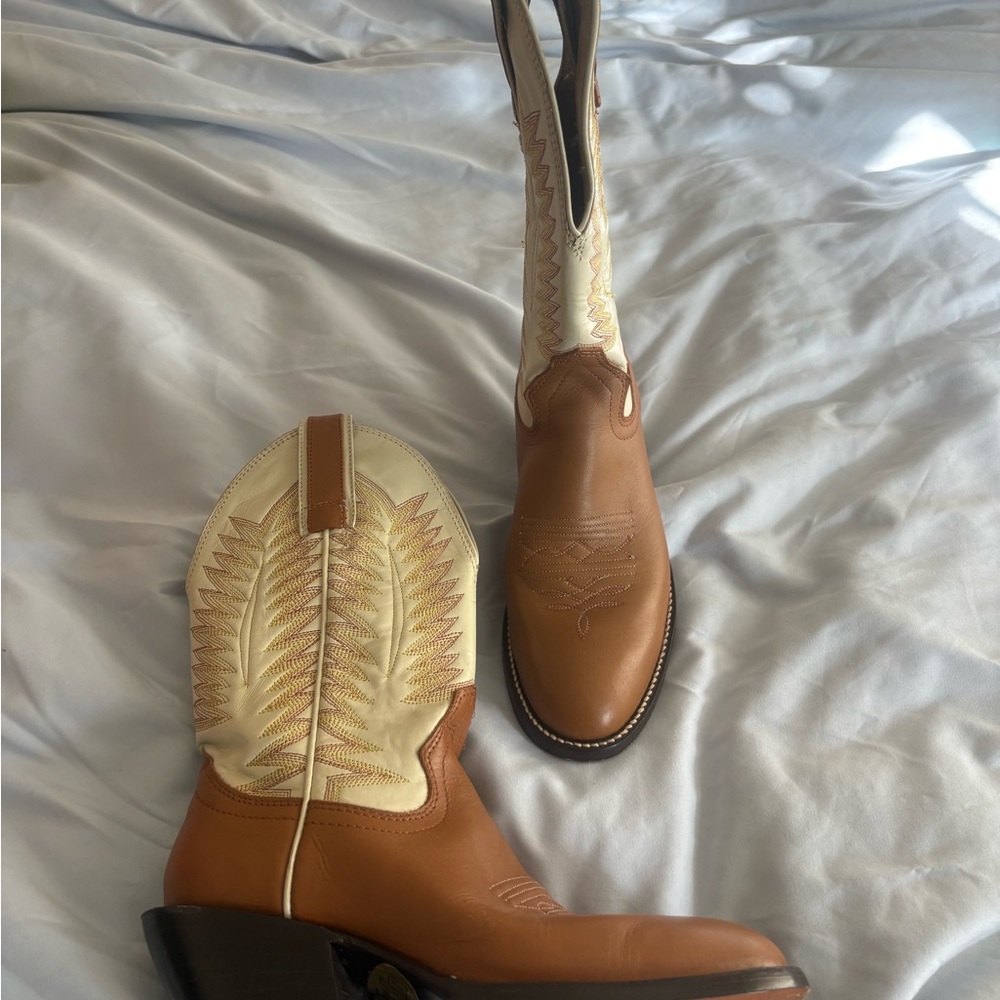 Tan and Cream Western Boots